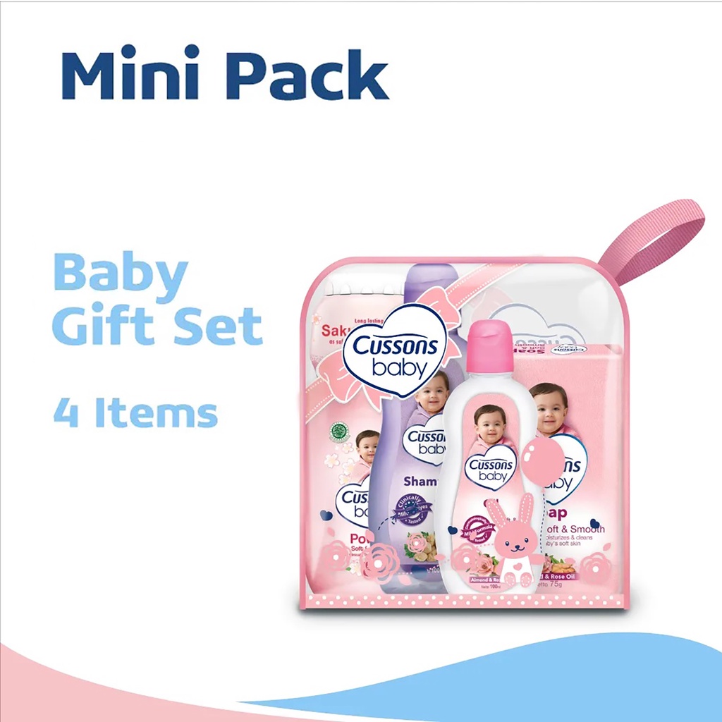 Cussons Baby Mini Bag Travel Pack Gift Set 4in1 Pink