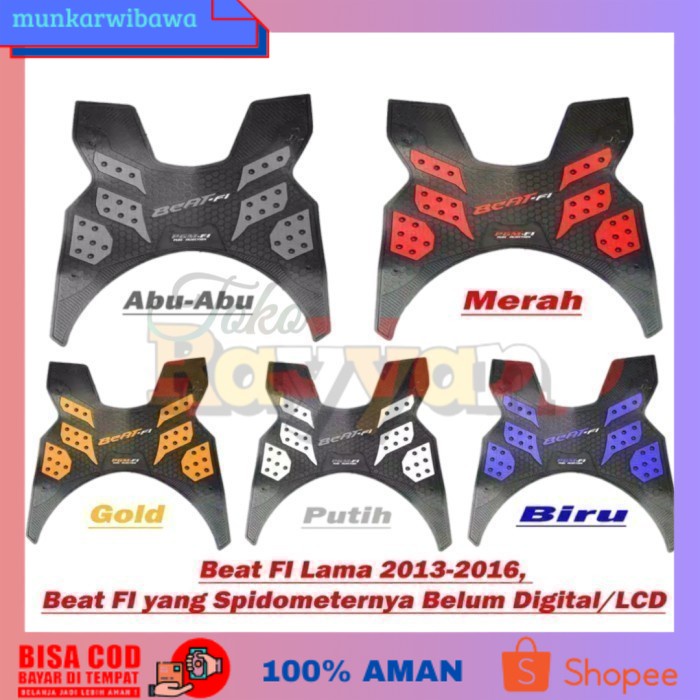 (BISA COD) KARPET KARET F ASESORIS VARIASI RACING SEPEDA MOTOR HONDA BEAT FI - Putih