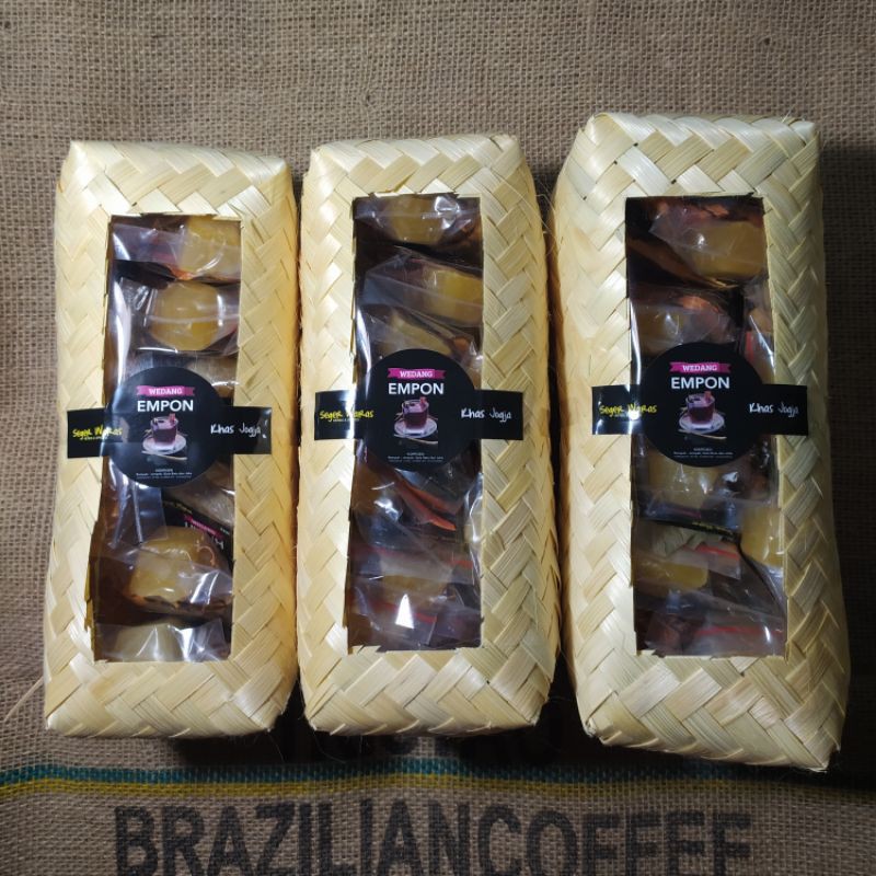 

Wedang Empon oleh oleh khas Jogja kemasan besek isi 10 / komplit gula batu + jahe emprit