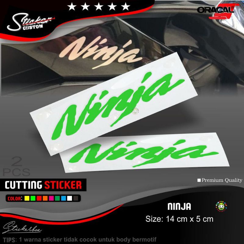 Sticker cutting ninja r rr ~ 2pcs stiker NINJA stiker motor ninja