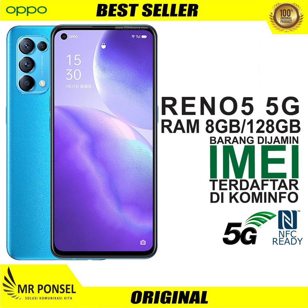 OPPO RENO 5 5G 8/128GB GARANSI RESMI