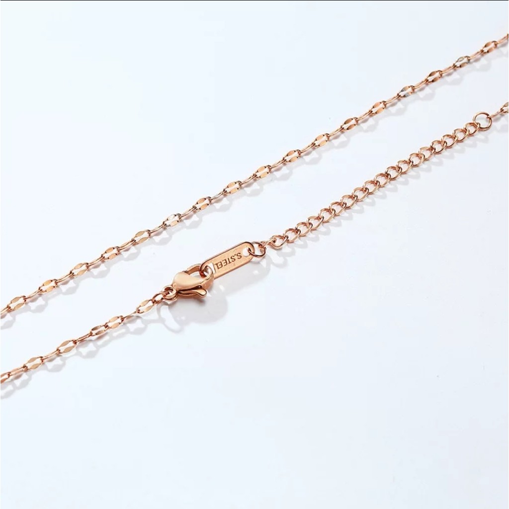 Kalung Titanium Unisex Jenis Rantai Pecah Kopi Warna Rose Gold, Gold dan Silver