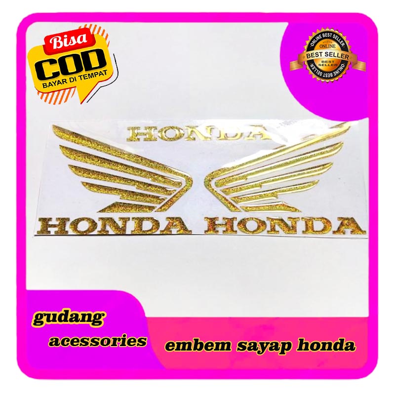 BISA COD Stiker emblem sayap honda stiker honda sayap murah