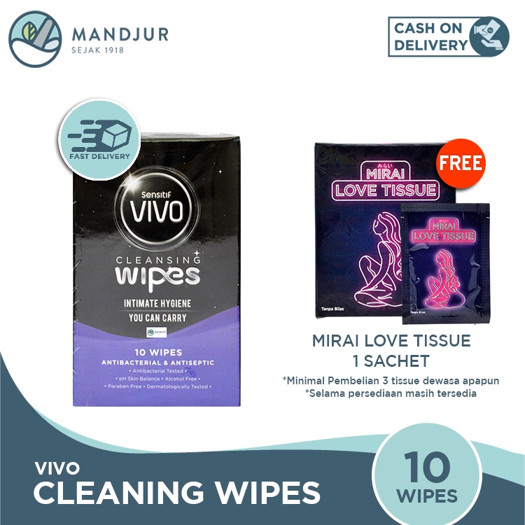 Jual Vivo Cleansing Wipes Isi 10 Sachet Tisu Antiseptik Genital