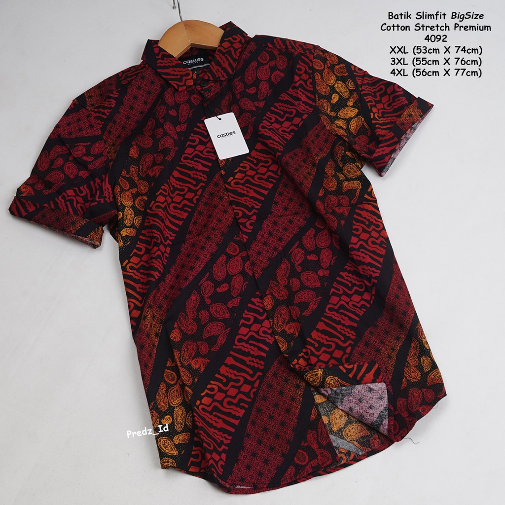 Kemeja Batik Songket Jumbo Big Size Lengan Pendek Pria