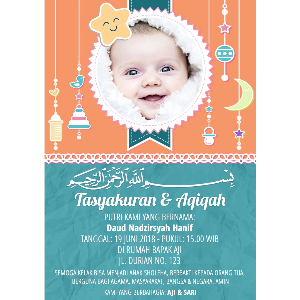 30 Template Desain Aqiqah Model Terbaru PSD Photoshop Siap edit