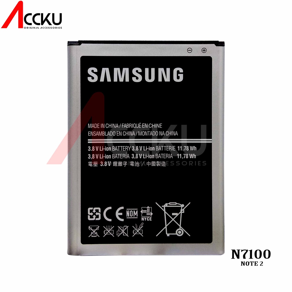 BATERAI SAMSUNG N7100 BATTERY SAMSUNG GALAXY NOTE 2 EB595675LA ORIGINAL