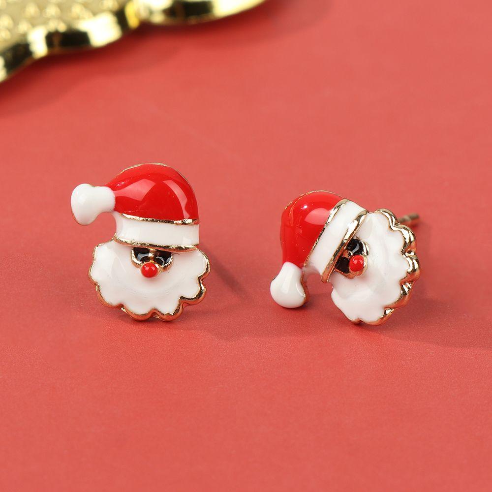 Preva Ear Studs Pesta Baru Perhiasan Liontin Xmas Hadiah Menetes Minyak Ornamen