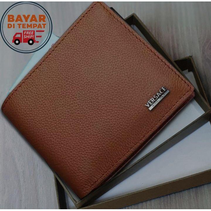 Dompet Kulit, Dompet Pria Polos Multicard Logo Random + BOX Free