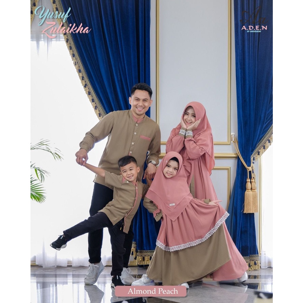 FAMSET COUPLE YUSUF ZULAIKA ALMOND PEACH BY ADEN/FAMSET COUPLE