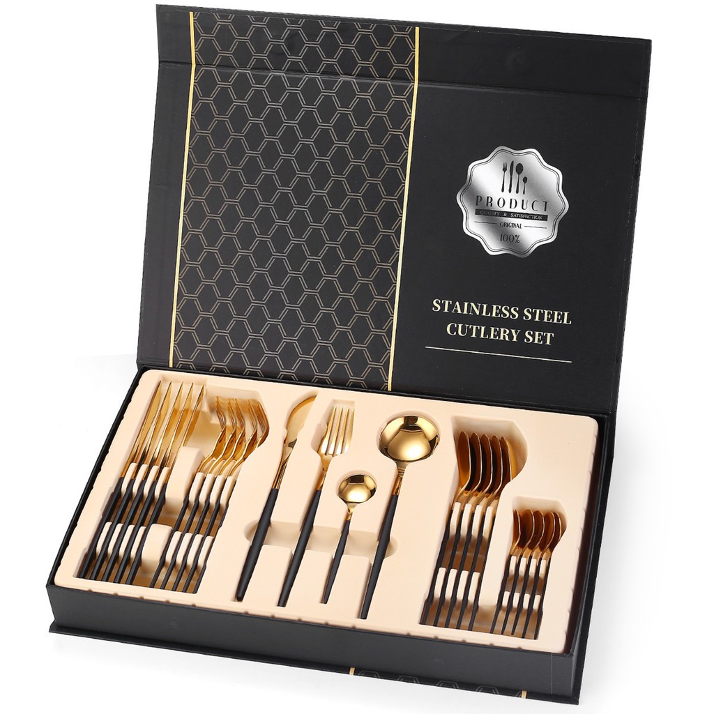 Sendok Garpu Set Cantik - Sendok Garpu dapur Estetik - KOREAN CUTLERY SPOON ISI 24 (SENDOK KOREA)