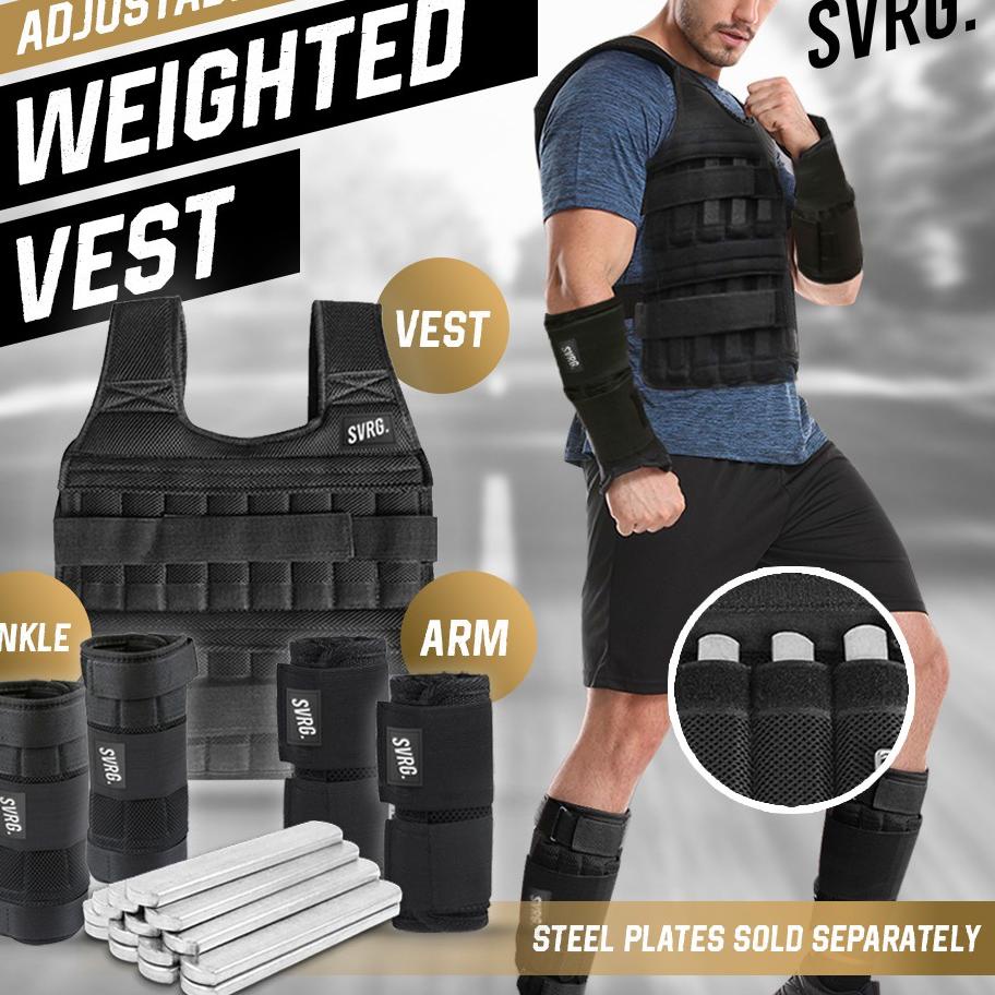 Hot Quality Svarga Adjustable Weighted Vest - Wrist &amp; Ankle Weight - Rompi Beban