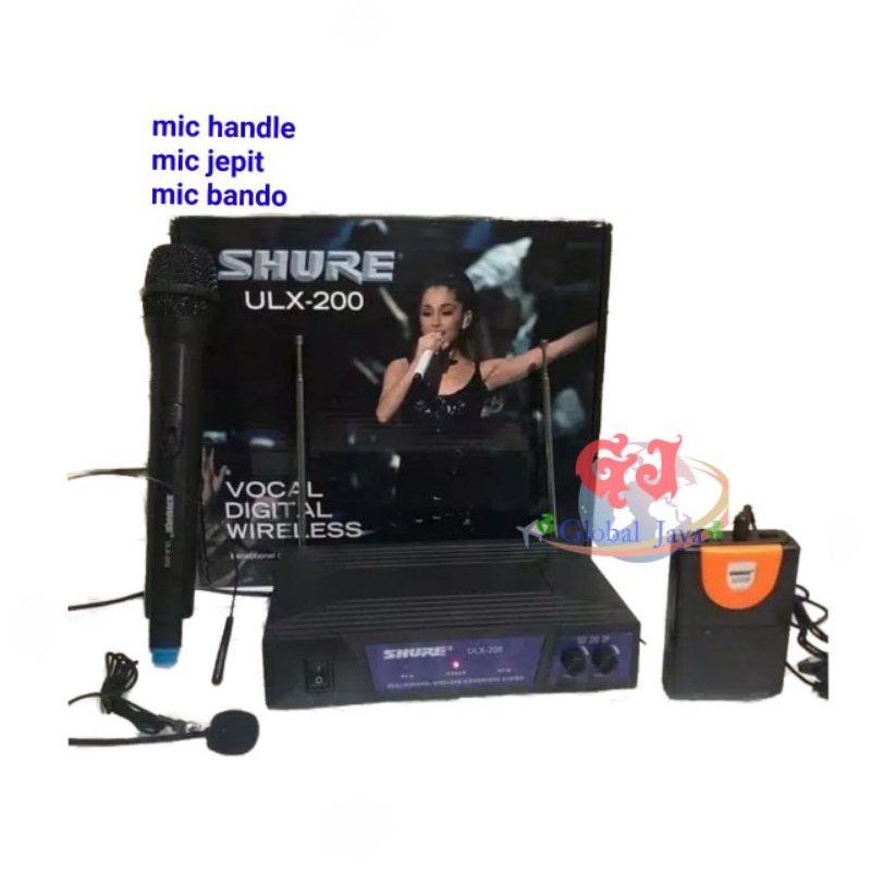 mic wireless shure ulx200 mic clip on shure ulx 200 free mic bando wireless mic handle+mic clip on