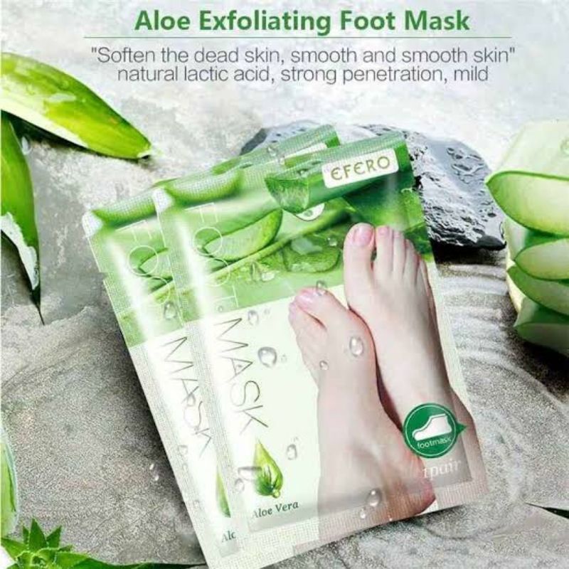 Foot mask efero masker kaki aloe vera pedicure spa perawatan kaki nail art