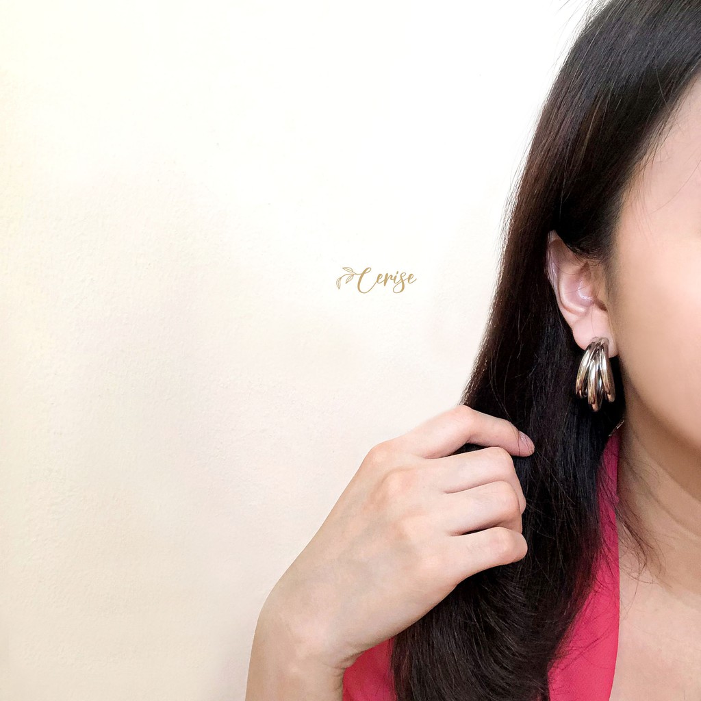 Bellanca Earring | Anting tusuk korea bulat emas silver aksesoris wanita cantik stylish trendy