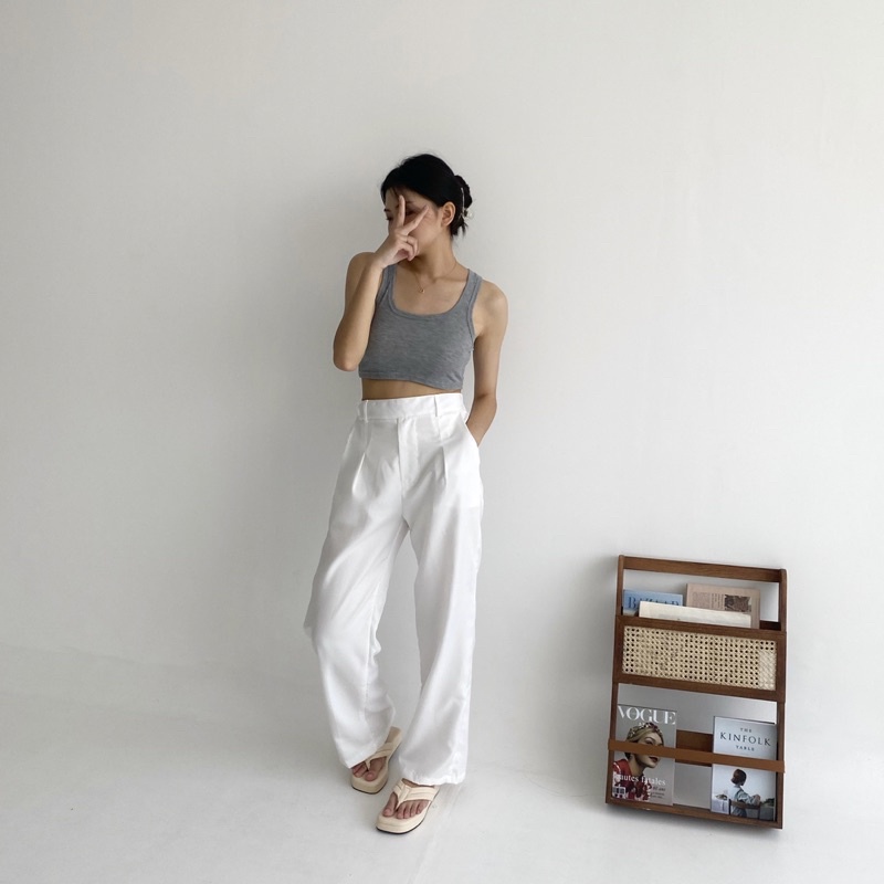 URI PANTS - POSHA Celana Panjang Highwaist Trousers Korean Basic Long Pants Highwaisted