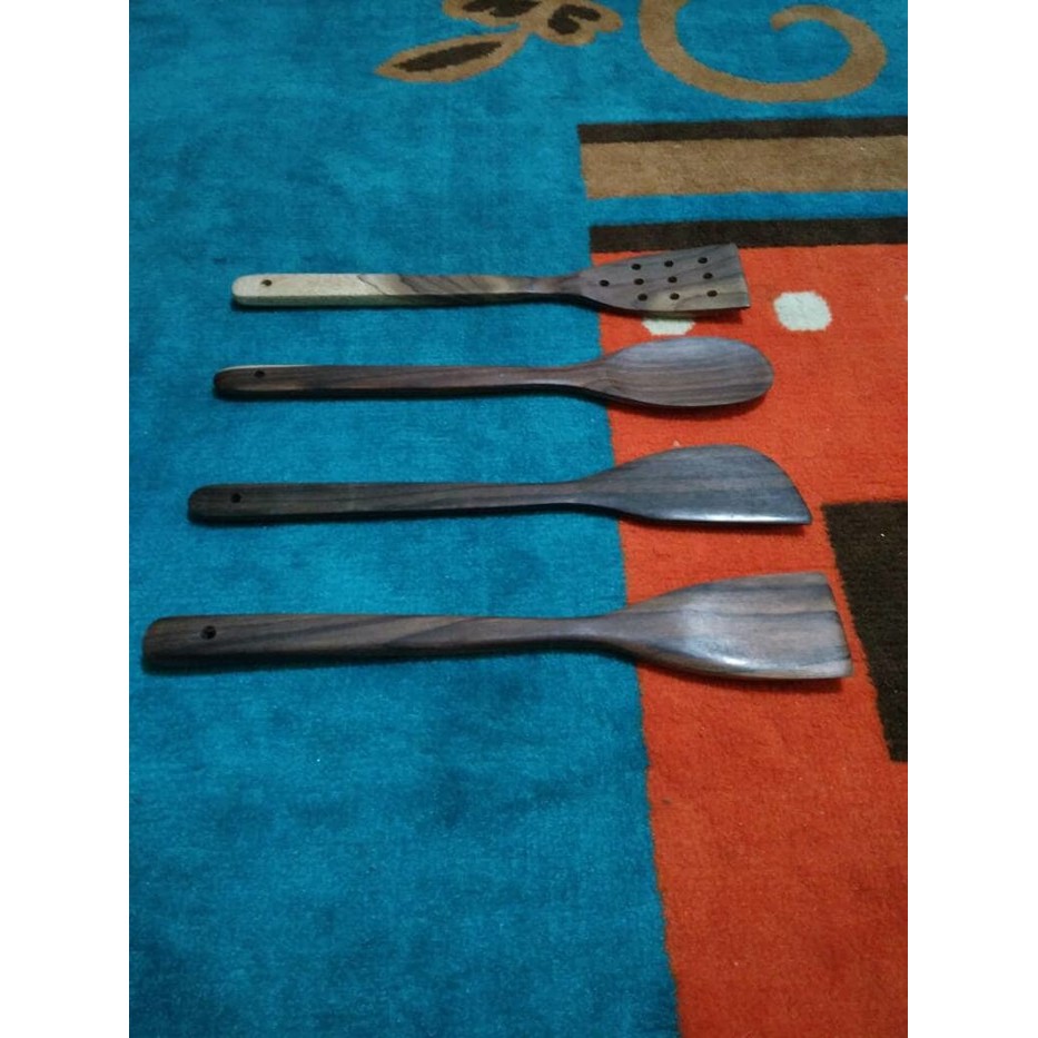 Sutil/Sendok/Spatula/Sodet Kayu Sonokeling set isi 4 pcs