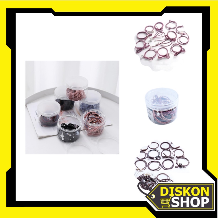 Diskon Shop - F5052 Ikat Rambut 12 in 1 (FREE BOX) / Karet Rambut / Ikat Rambut Korea /Kuncir Rambut