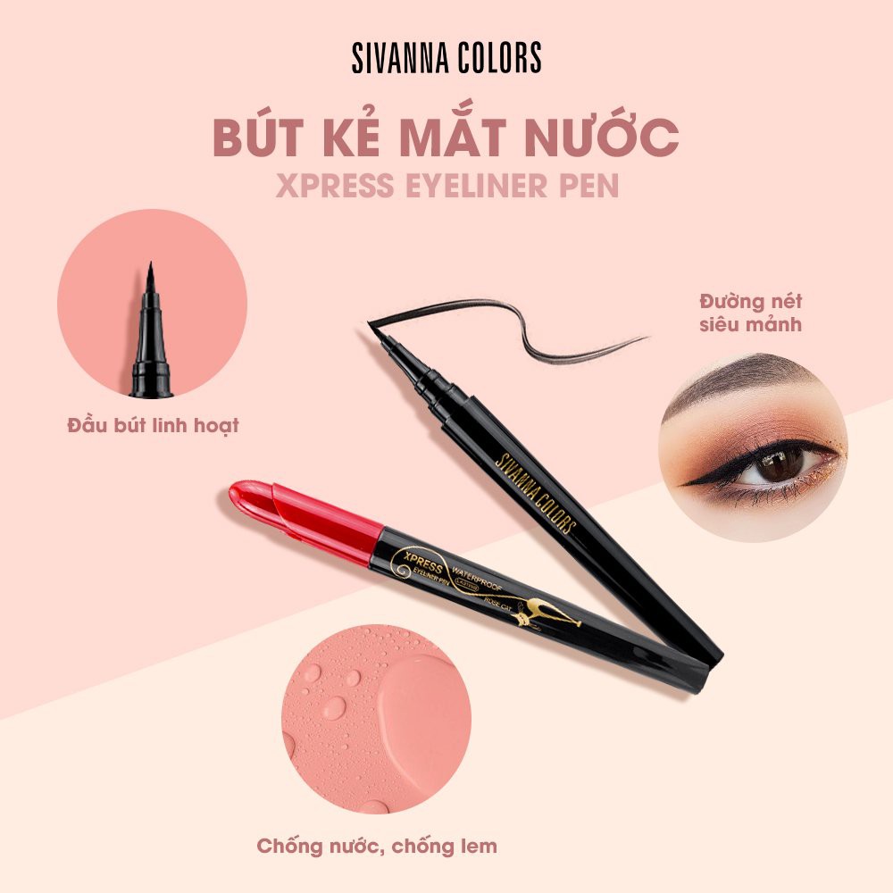 Sivanna Colors Xpress Eyeliner Pen Rose Cat Deep Black