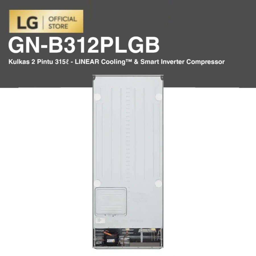 LG GN-B312PLGB Kulkas 2 Pintu 315 Liter LINEAR Cooling™ Smart Inverter