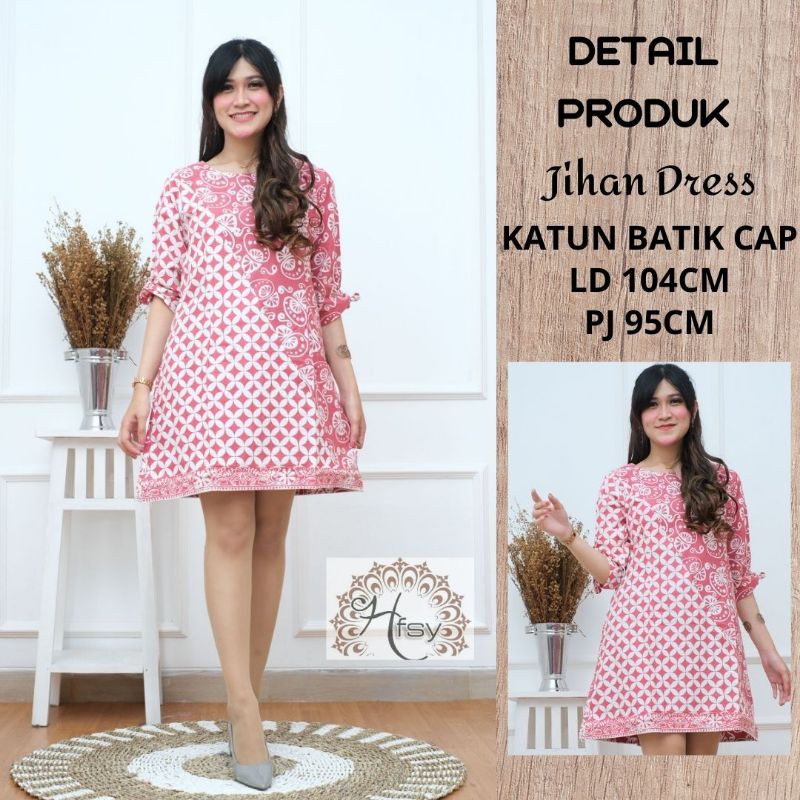 batik kerja / mini dress / dress batik / casual dress