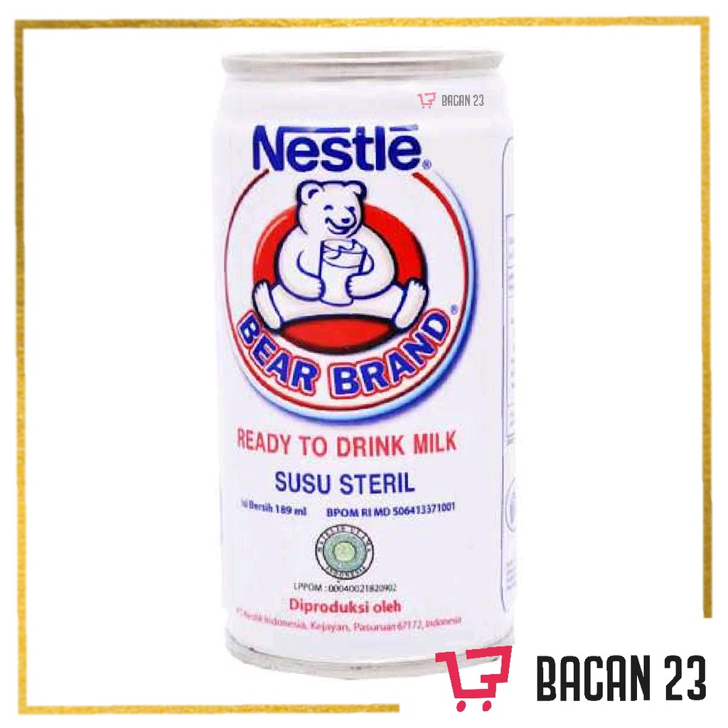 Nestle Bear Brand Susu Steril ( 189ml ) / Susu Beruang / Bacan 23 - Bacan23