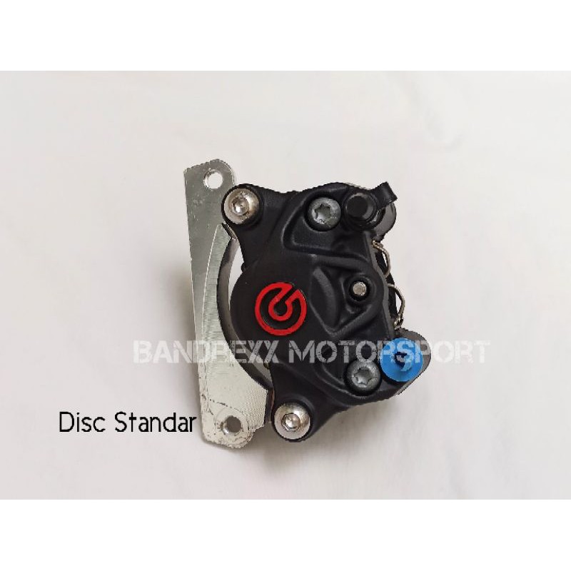 Kaliper Brembo 2 Piston Red Logo Black Series + Braket  For Honda Vario 125-Vario 150- Beat