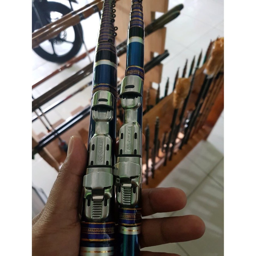 Joran Pancing / Tegek Oregon Silincah 270cm Sudah Kolong + Reel Seat Bahan Carbon