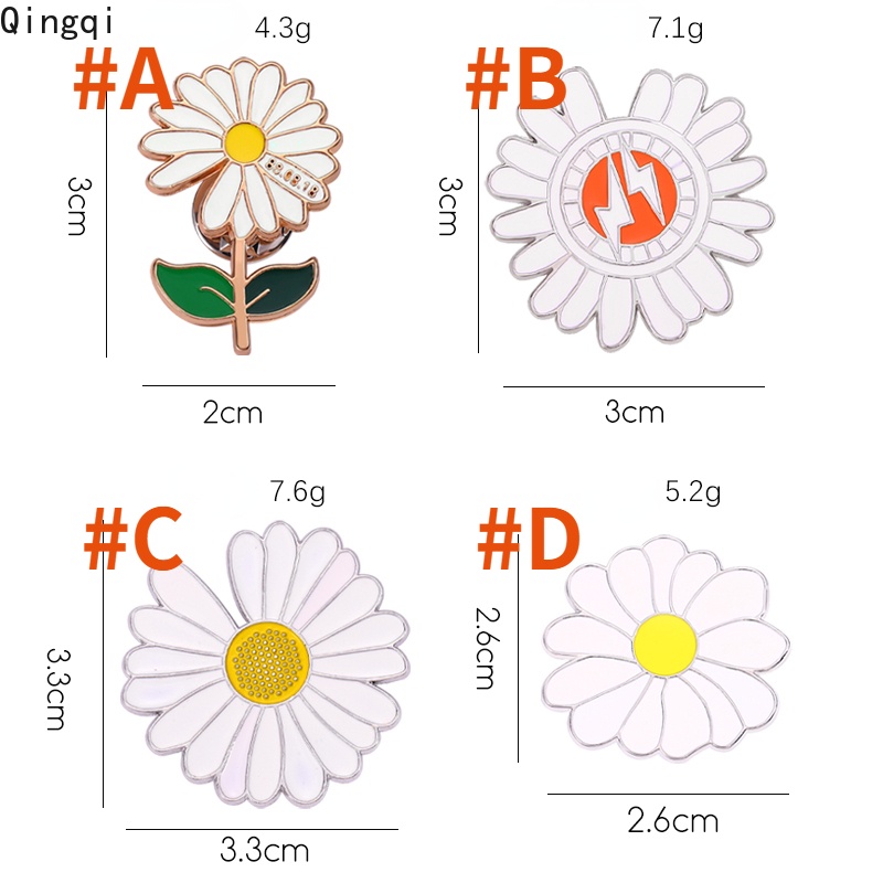 Bros Pin Enamel Bentuk Bunga Matahari Warna Putih Untuk Hadiah