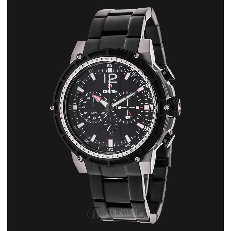 Expedition EXF-6716-MCBTBBA Man Chronograph Black Dial Stainless Steel