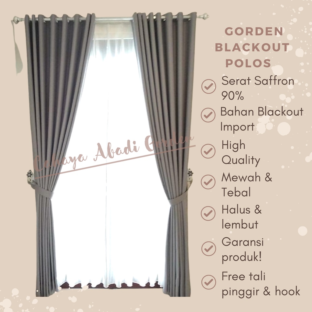 Gorden Blackout Polos Hordeng Polos Blackout Saffron 90% tebal