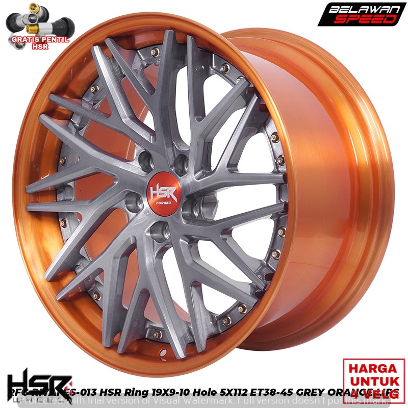 VELG MOBIL RACING RING 19 HSR RFG RIYAI ES013 PCD 5X112 UNTUK MERCY CAMRY CIVIC TURBO