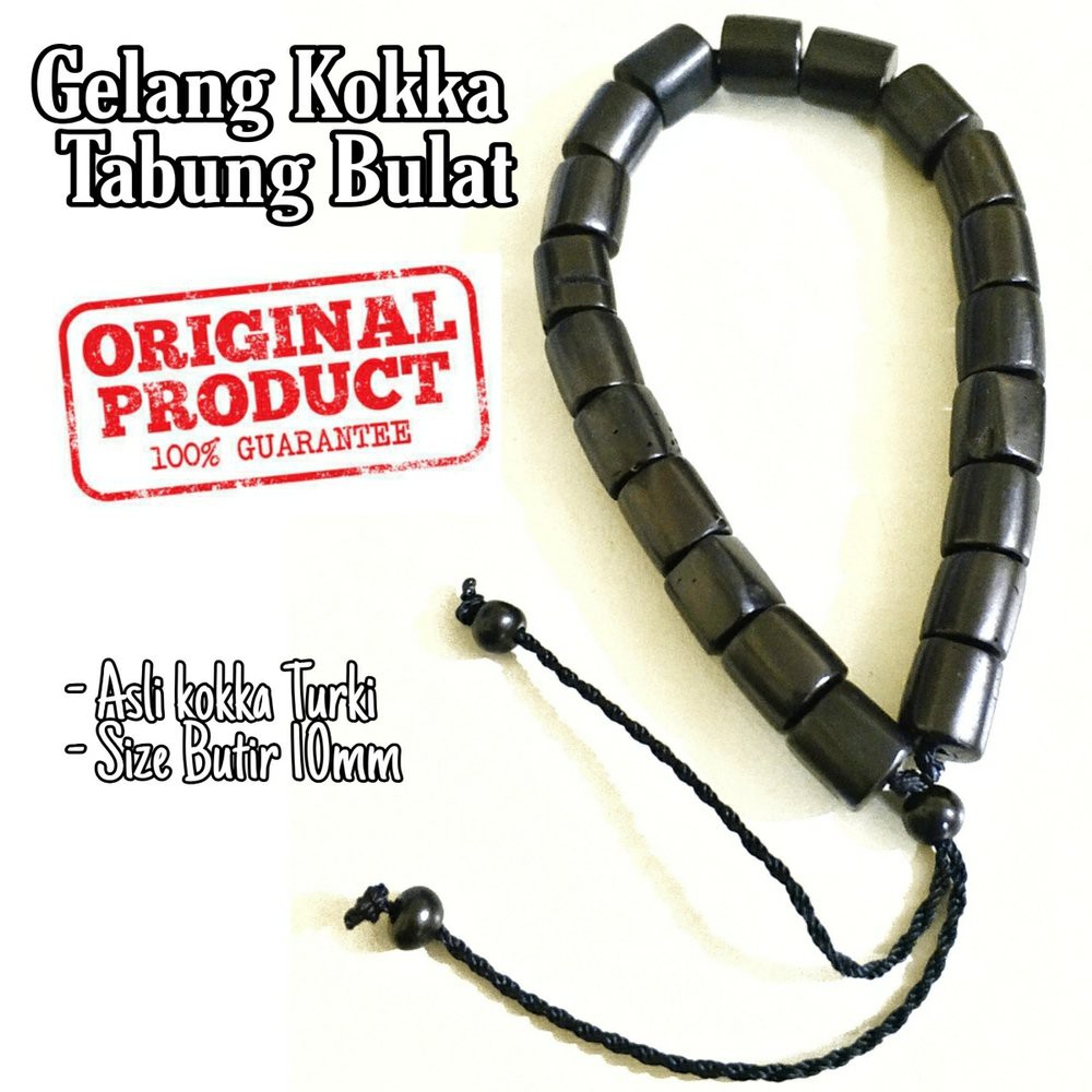 GELANG KESEHATAN KAYU ASLI KAOKAH TABUNG BULAT HITAM