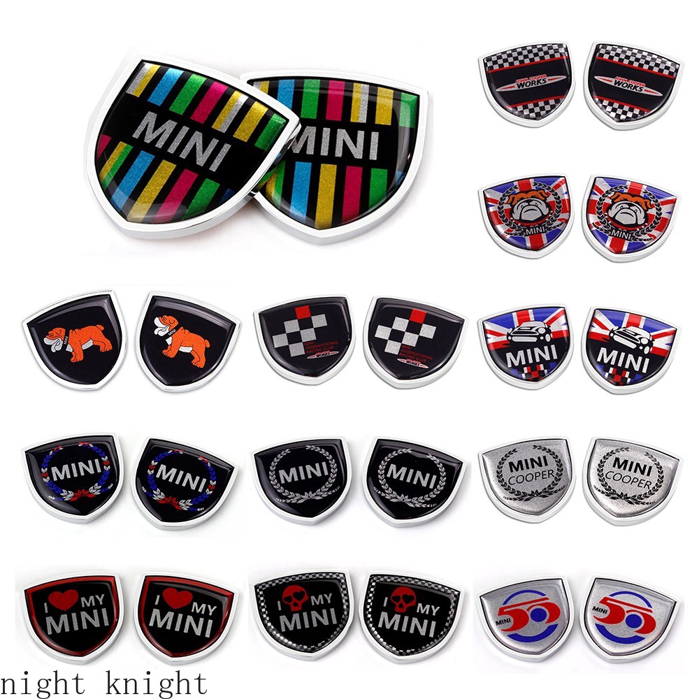 Night knight 2Pcs Stiker Emblem / Badge Mini Motif Bendera Inggris Bahan Metal untuk Kaca Jendela Mobil