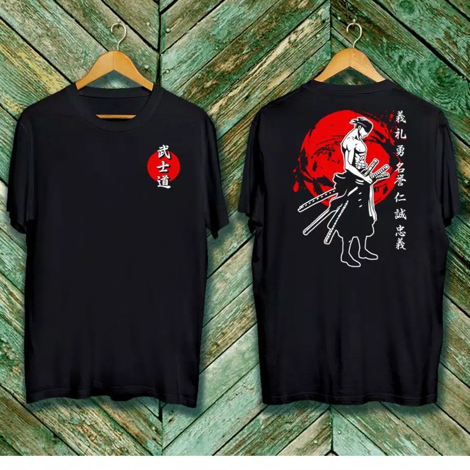 KAOS PRIA/WUSHIDAO PEDANG/KAOS HITAM/KAOS SAMURAI