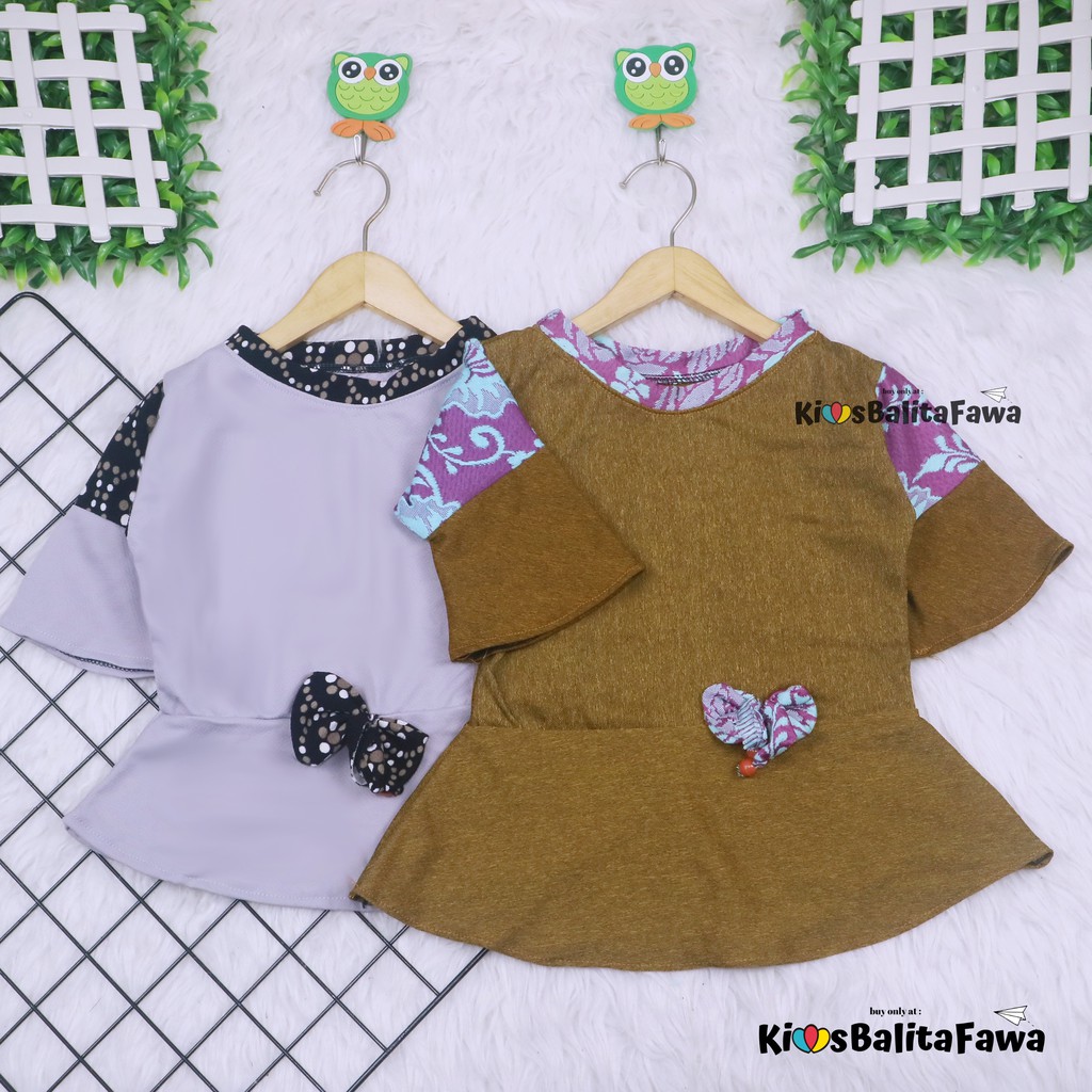 Blouse Felisha Uk 2-4 Tahun / Baju Harian Anak Perempuan Balita Dress Terompet Lengan Panjang