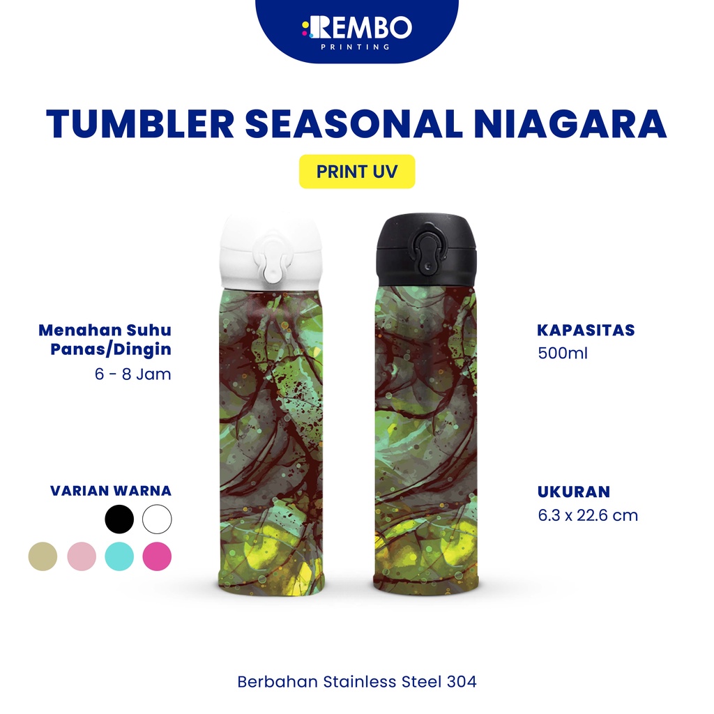 Tumbler Seasonal Niagara Full Print Cetak UV / Print UV / Tumbler Murah