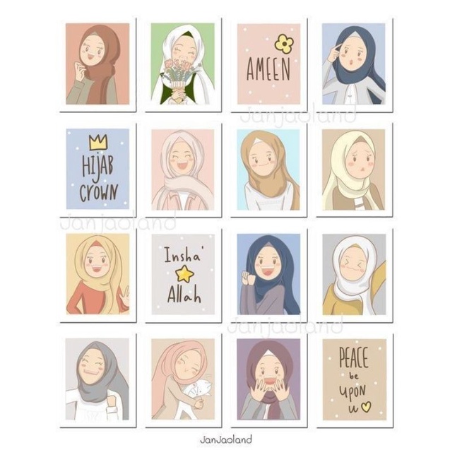 

(COD) Islam Hijab girl Non Cutting 10x15cm - Sticker Aesthetic Keren Murah sticker aesthetic journaling custom