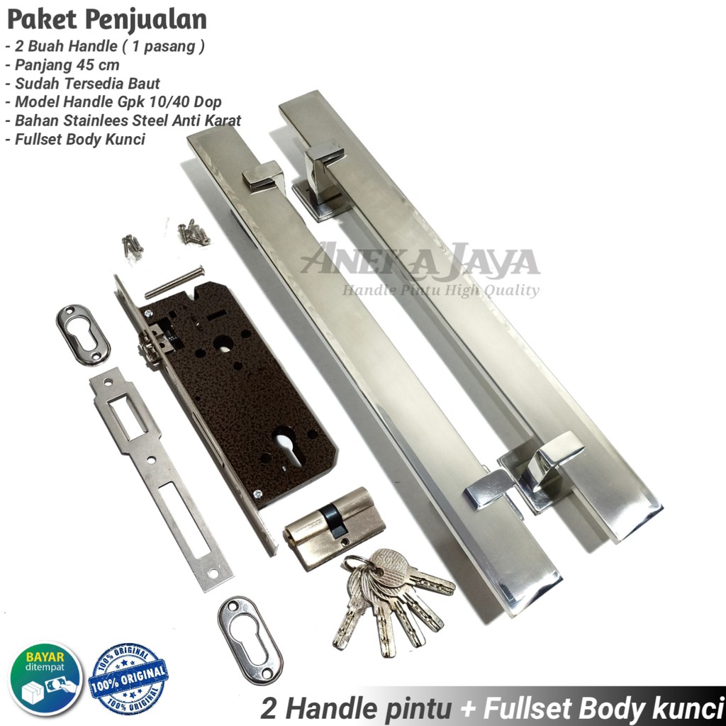 Handle pintu rumah 45 cm Gagang pintu rumah murah terbaru / Pegangan pintu rumah satu set