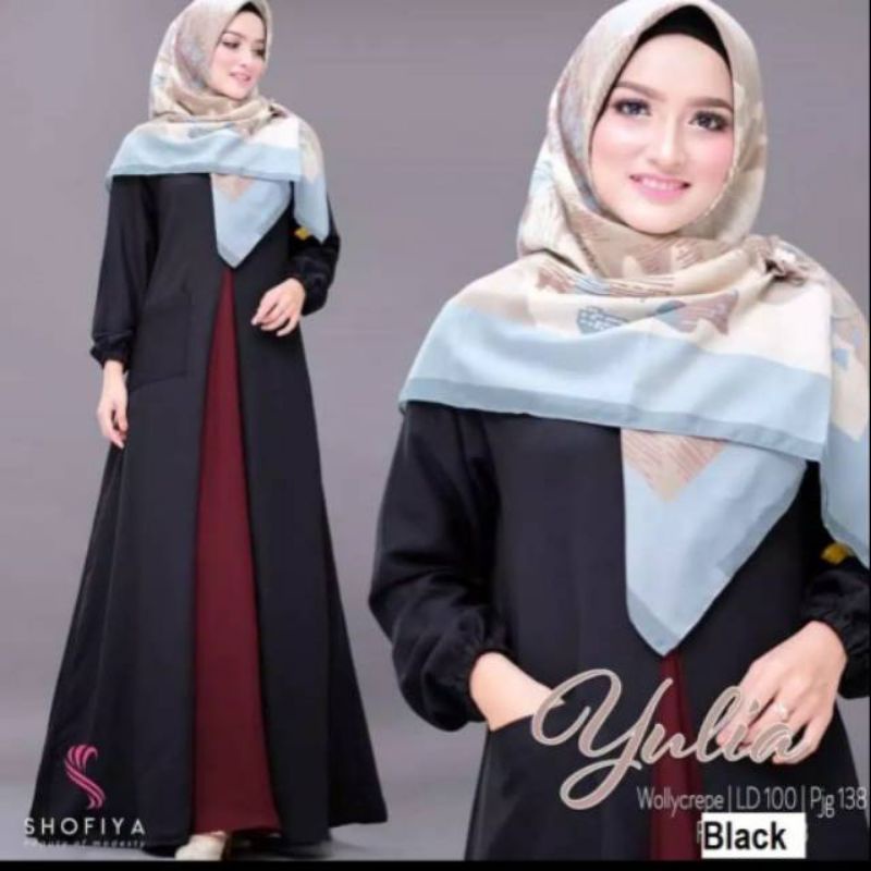 Yulia dress maxi baju gamis fashion muslim wanita remaja