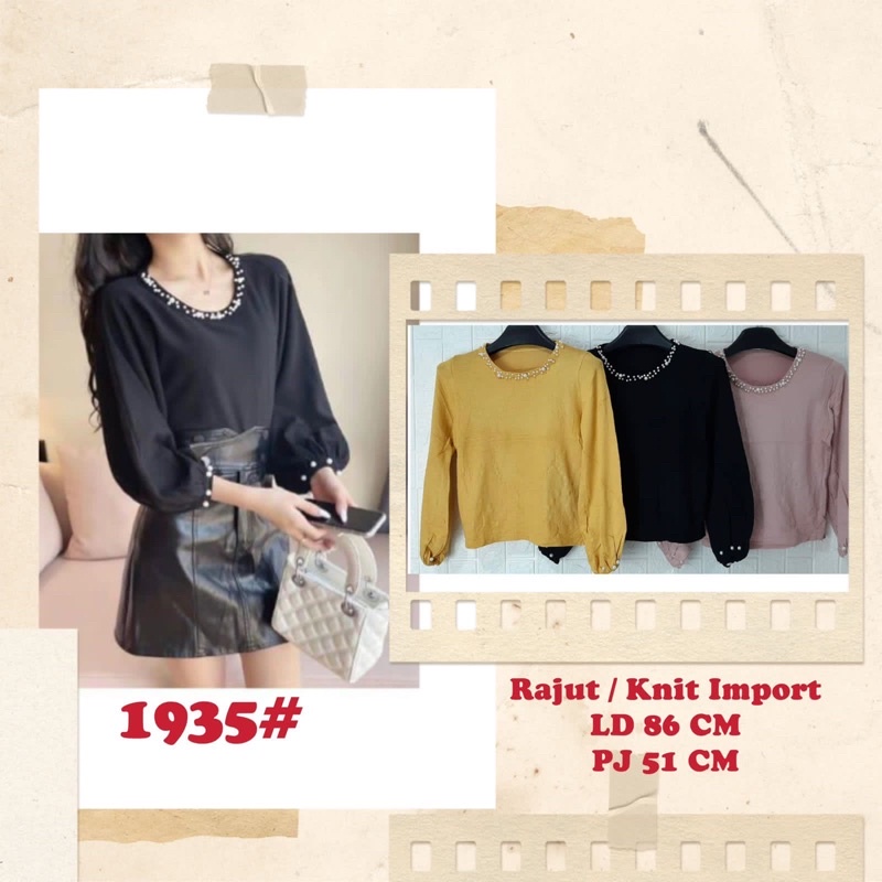 1935 rajut knit import mutiara grosiran 3pcs