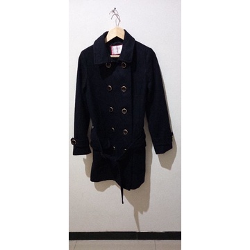 Michel Klein Black Wool Coat