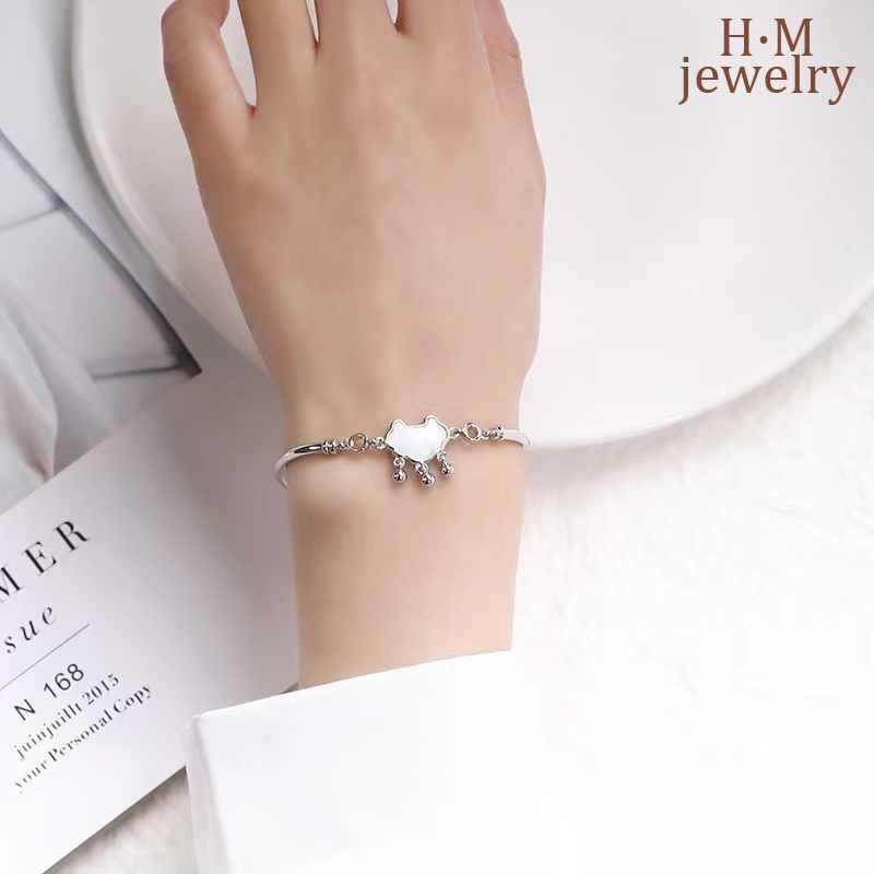 Gelang Tangan Rantai Sterling Silver 925 Dengan Liontin Gembok Untuk Wanita