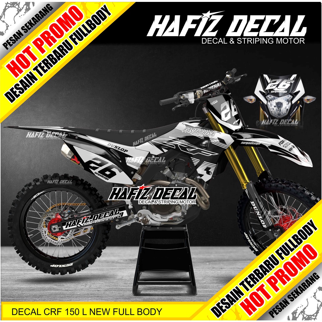 DECAL CRF 150 L FULL BODY, DECAL CRF, DECAL CRF 150, DECAL CRF 150 L, DECAL CRF 150L, STICKER CRF