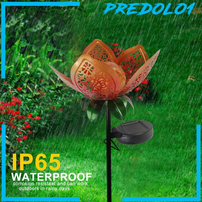 [PREDOLO1] LED Solar Lotus Garden Lights Landscape Lamp Plug-in for Outdoor Pathway