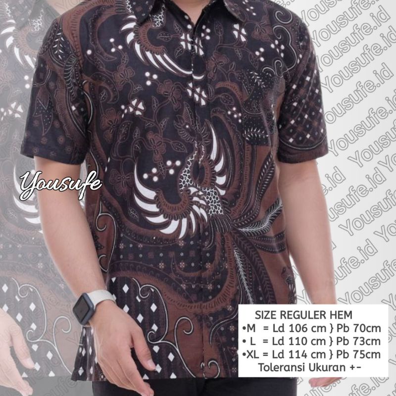 Batik Pria Lengan Pendek Black vinic halus Katun Tidak Luntur Nyaman Seragam Kerja Kuliah Guru Murah cod shopee