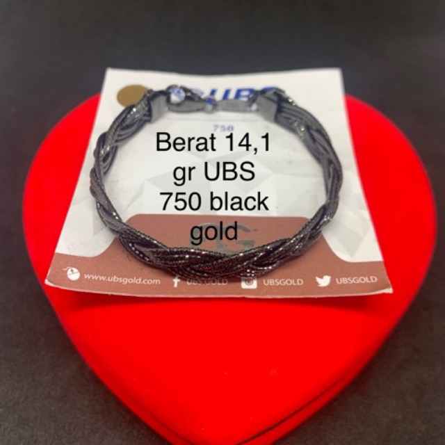 Gelang emas asli kadar 750 UBS black gold new series