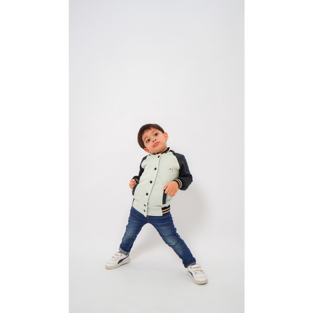 JAKET ANAK BOMBER REGLAN FLEECE ORIGINAL CARVA UNISEX LAKI LAKI PEREMPUAN REALPICT