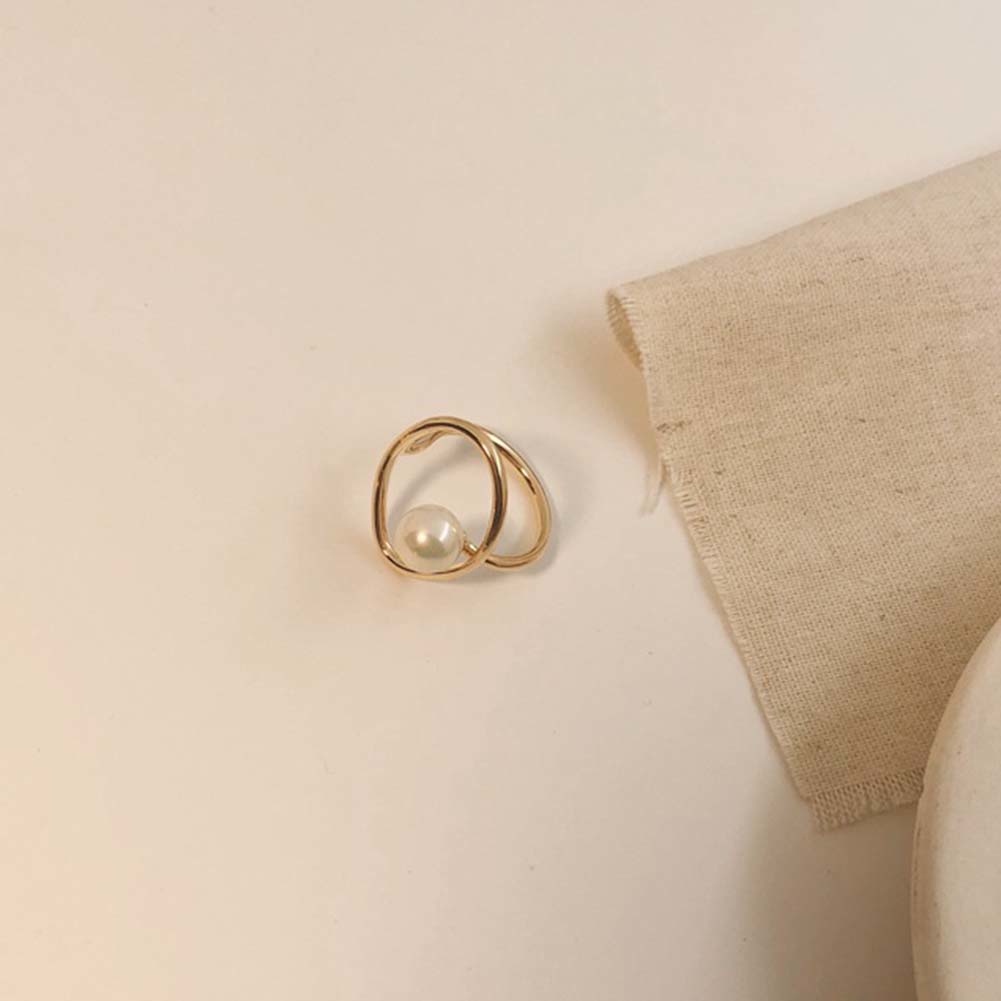 Hu Hu Hu Hu Hu Alat Bantu Pasang Kacamata♡ Cincin Wanita Desain Geometri Hollow Hias Mutiara Imitasi Untuk Pestahadiah