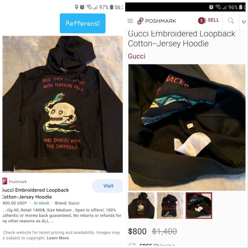 Auth hoodie gucci loopback like New